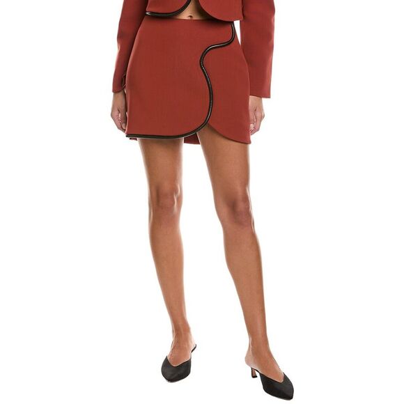 Amanda Uprichard Womens  Andie Skirt, Orange - Picture 1 of 3